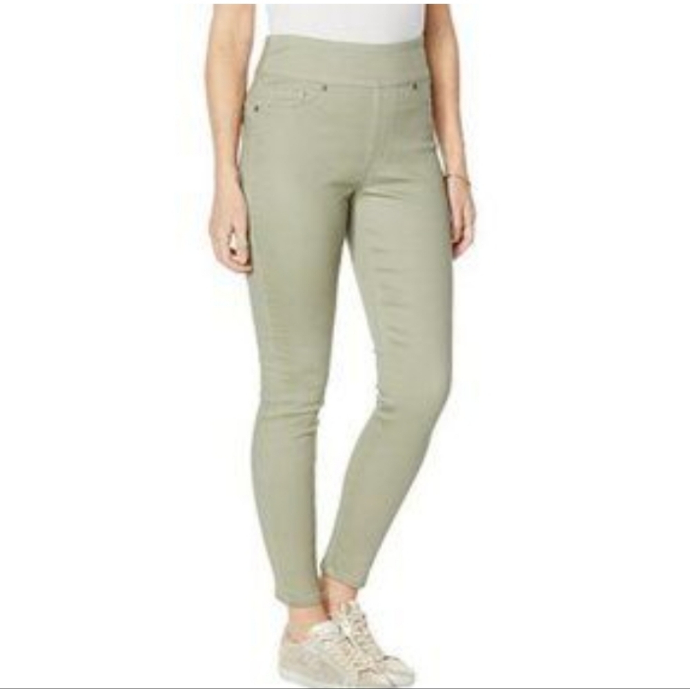 DG2 by Diane Gilman Women's Green Pull-On Stretch Pants. LT